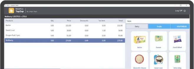 TapZap – Retail POS Software Interface for Billing, Inventory, and Sales Management